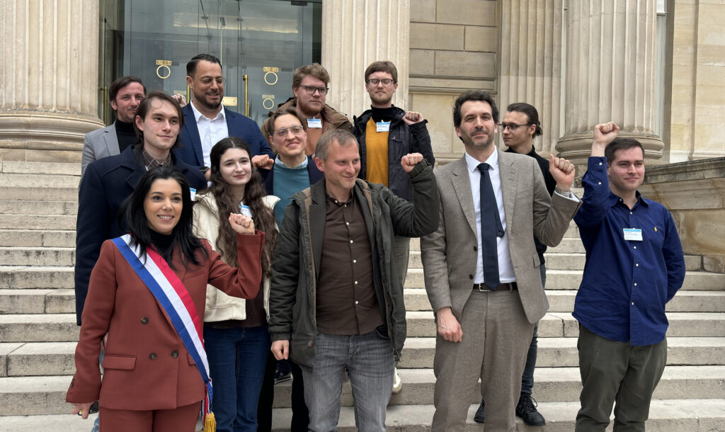 Sophia Chikirou, Bastien Lachaud, Sebastien Delogu et représentants des prisonniers politiques en Russie et Ukraine